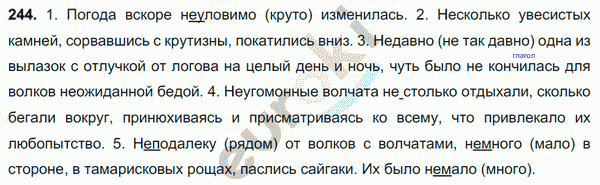 Русский язык 7 класс. ФГОС Баранов, Ладыженская Задание 244