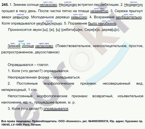 Русский язык 7 класс. ФГОС Баранов, Ладыженская Задание 245