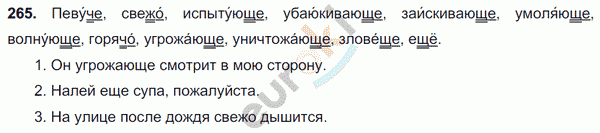 Русский язык 7 класс. ФГОС Баранов, Ладыженская Задание 265