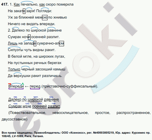 Русский язык 7 класс. ФГОС Баранов, Ладыженская Задание 417