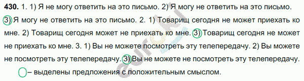 Русский язык 7 класс. ФГОС Баранов, Ладыженская Задание 430