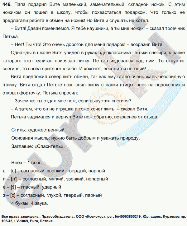 Русский язык 7 класс. ФГОС Баранов, Ладыженская Задание 446