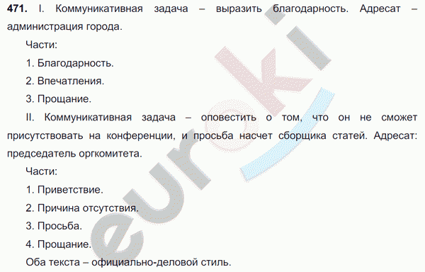 Русский язык 7 класс. ФГОС Баранов, Ладыженская Задание 471