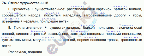 Русский язык 7 класс. ФГОС Баранов, Ладыженская Задание 76