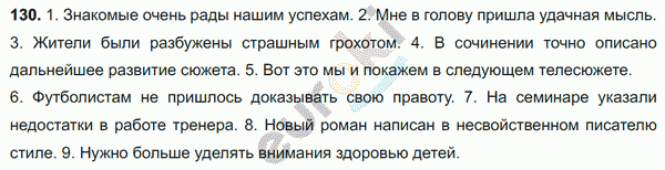 Русский язык 8 класс. ФГОС Ладыженская, Тростенцова Задание 130