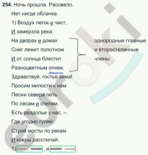Русский язык 8 класс. ФГОС Ладыженская, Тростенцова Задание 254