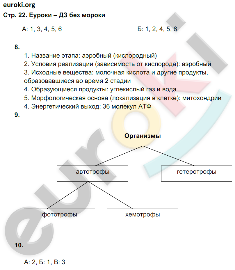 Рабочая тетрадь по биологии 9 класс. ФГОС Мамонтов, Захаров, Цибулевский Страница 22
