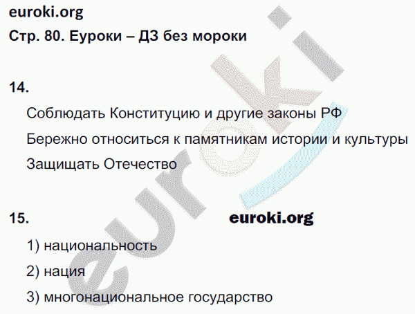 Рабочая тетрадь по обществознанию 5 класс. ФГОС Иванова, Хотеенкова Страница 80