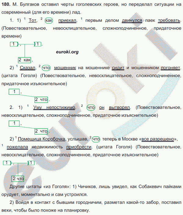 Русский язык 9 класс. ФГОС Тростенцова, Ладыженская Задание 180