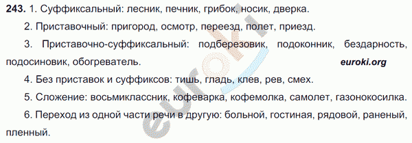 Русский язык 9 класс. ФГОС Тростенцова, Ладыженская Задание 243