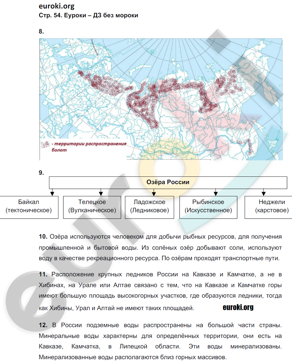 Рабочая тетрадь по географии 8 класс Баринова, Дронов Страница 54