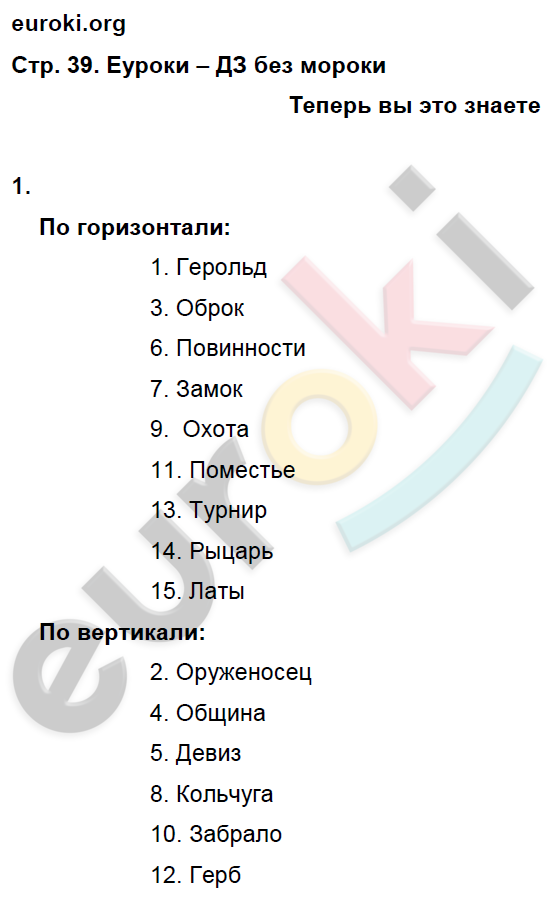 Рабочая тетрадь по истории Средних веков 6 класс. ФГОС Крючкова Страница 39