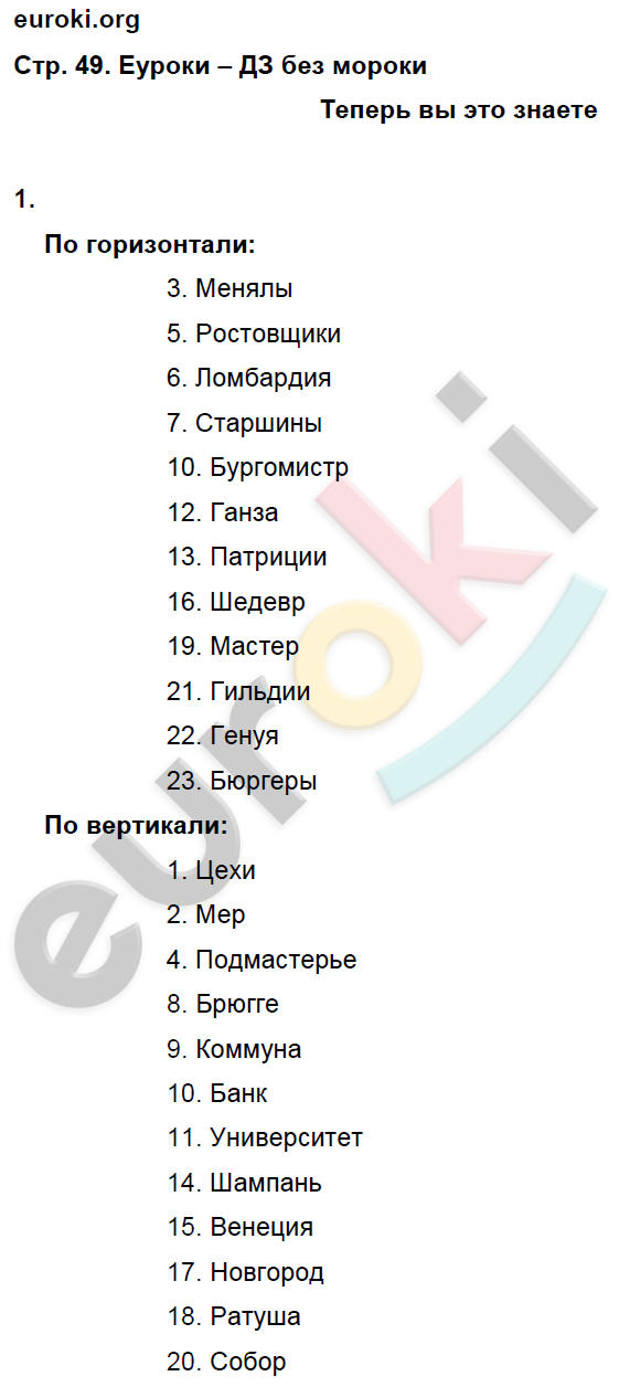 Рабочая тетрадь по истории Средних веков 6 класс. ФГОС Крючкова Страница 49