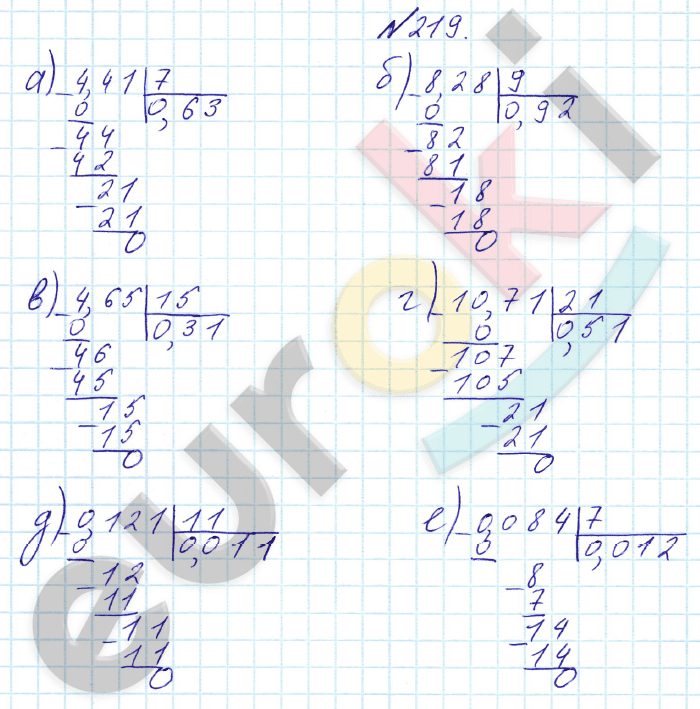 Математика 6 класс. ФГОС Бунимович Задание 219