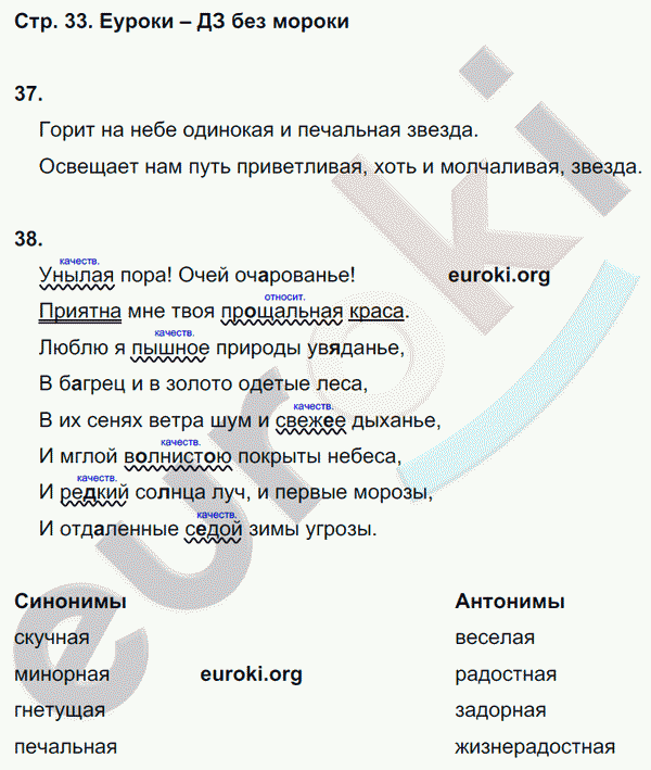 Рабочая тетрадь по русскому языку 6 класс. Часть 1, 2 Тростенцова, Дейкина. К учебнику Ладыженской, Баранова Страница 33