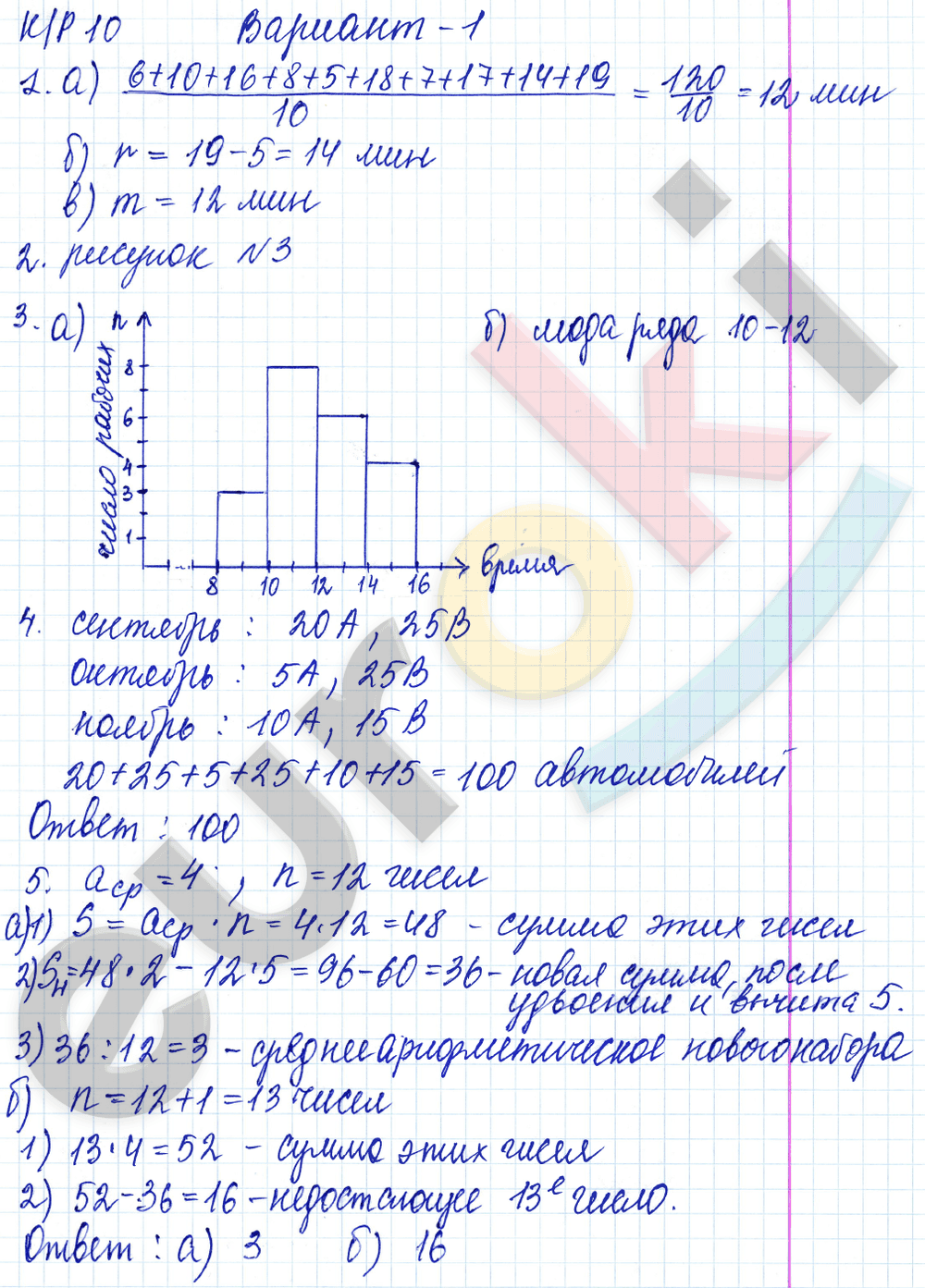 Контрольные работы по алгебре 8 класс Дудницын, Кронгауз Вариант 1