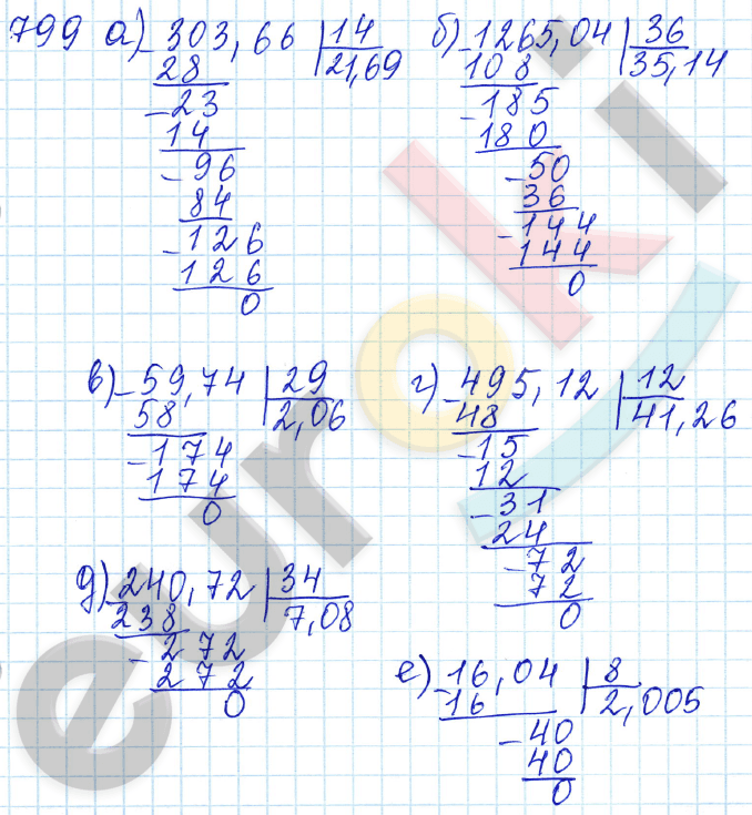 Математика 5 класс. ФГОС Зубарева, Мордкович Задание 799