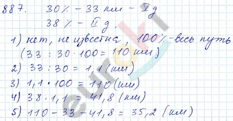 Математика 5 класс. ФГОС Зубарева, Мордкович Задание 887