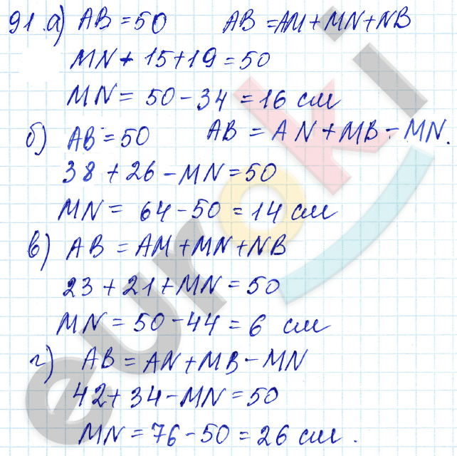 Математика 5 класс. ФГОС Зубарева, Мордкович Задание 91