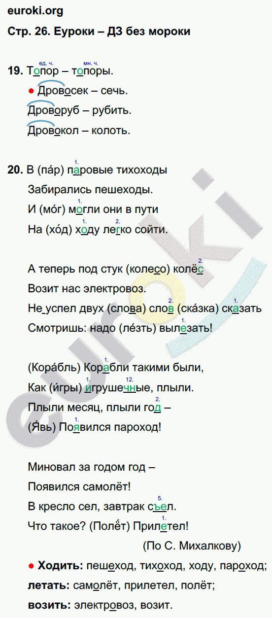 Рабочая тетрадь по русскому 3 класс. Часть 1, 2. ФГОС Байкова Страница 26