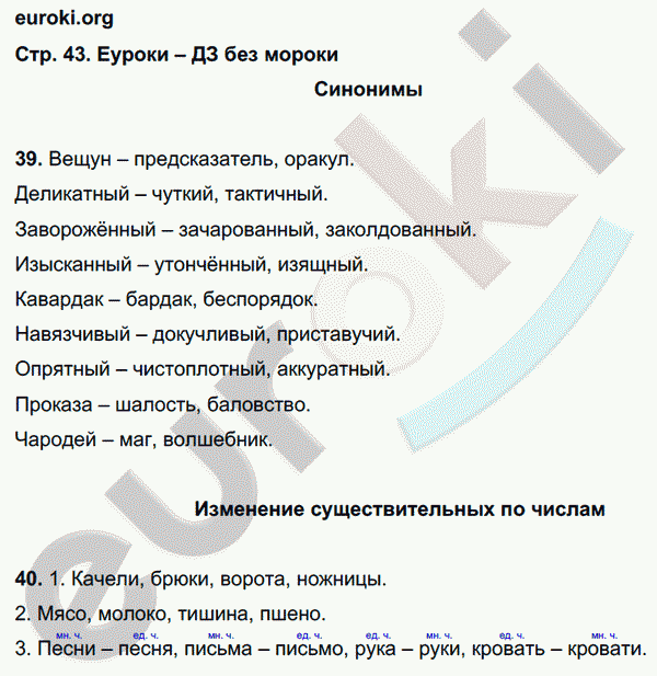 Рабочая тетрадь по русскому 3 класс. Часть 1, 2. ФГОС Байкова Страница 43