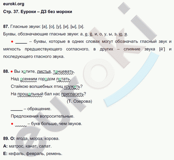 Рабочая тетрадь по русскому языку 3 класс. Часть 1, 2. ФГОС Канакина Страница 37