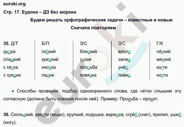 Рабочая тетрадь по русскому языку 3 класс. Часть 1, 2, 3. ФГОС Соловейчик, Кузьменко Страница 17