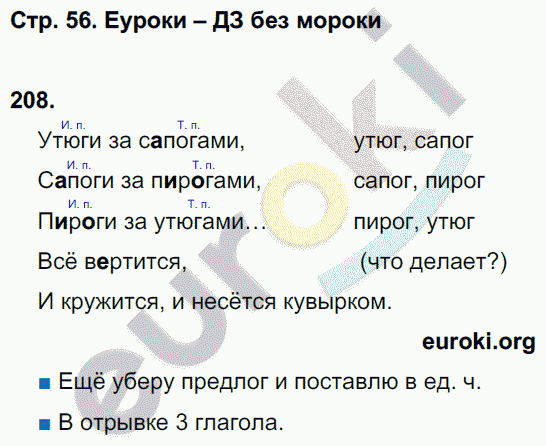 Рабочая тетрадь по русскому языку 3 класс. Часть 1, 2, 3. ФГОС Соловейчик, Кузьменко Страница 56