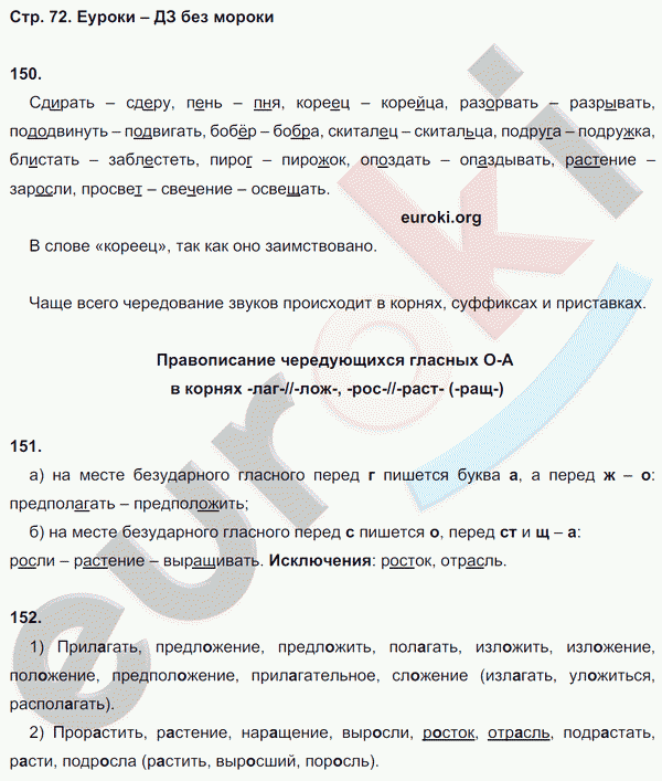 Рабочая тетрадь по русскому языку 5 класс. Часть 1, 2 Львов. К учебнику Разумовской Страница 72