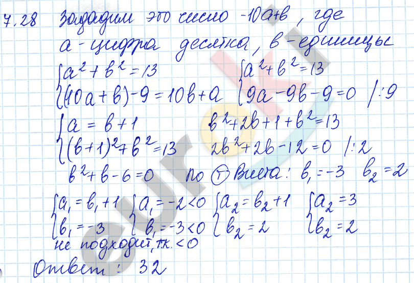 Алгебра 9 класс. ФГОС Мордкович, Александрова, Мишустина Задание 28