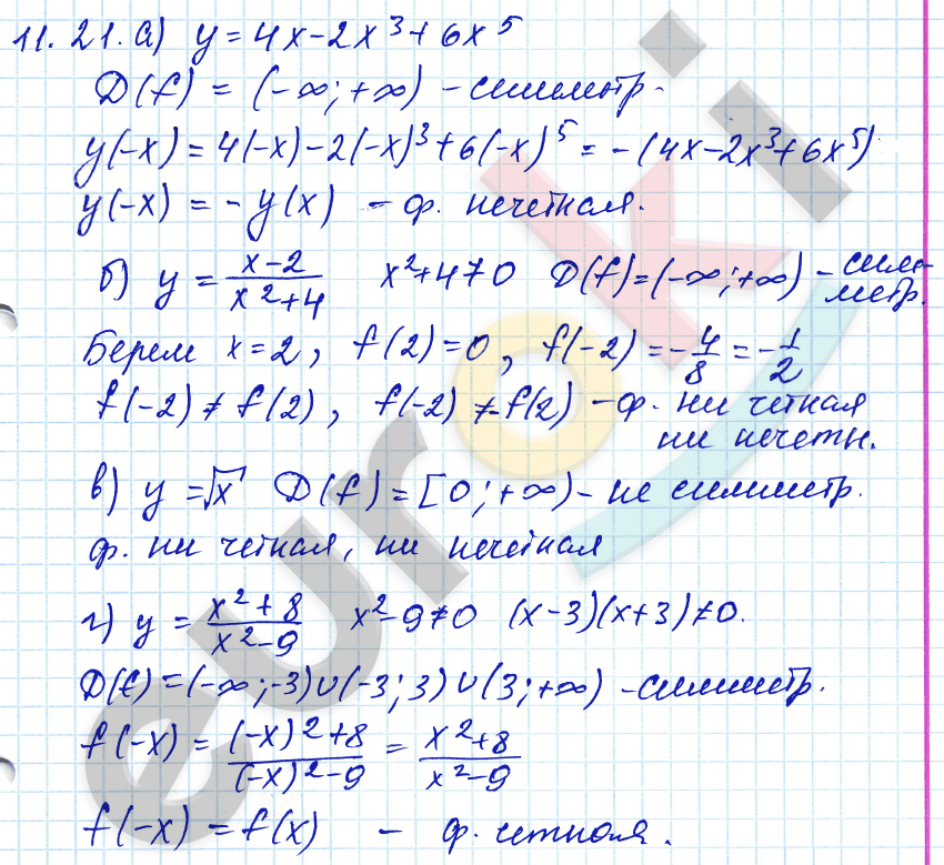 Алгебра 9 класс. ФГОС Мордкович, Александрова, Мишустина Задание 21