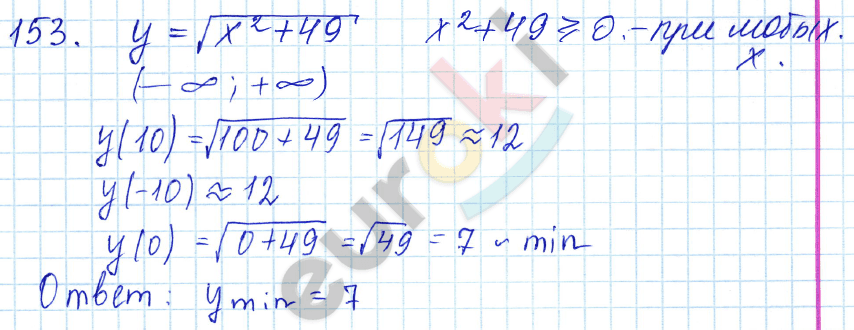 Алгебра 9 класс. ФГОС Мордкович, Александрова, Мишустина Задание 153