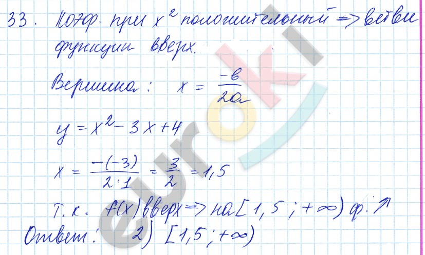 Алгебра 9 класс. ФГОС Мордкович, Александрова, Мишустина Задание 33