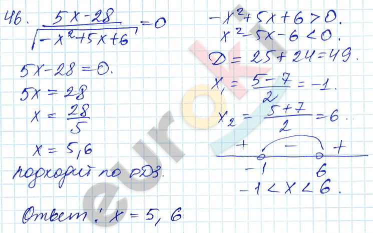 Алгебра 9 класс. ФГОС Мордкович, Александрова, Мишустина Задание 46