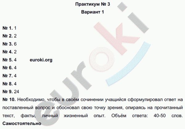 Русский язык 7 класс. Тематический контроль Александров, Цыбулько Вариант 1