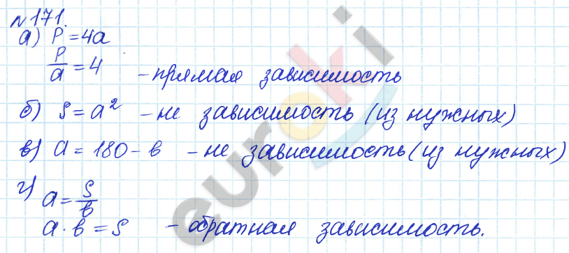 Алгебра 7 класс. ФГОС Дорофеев, Суворова Задание 171