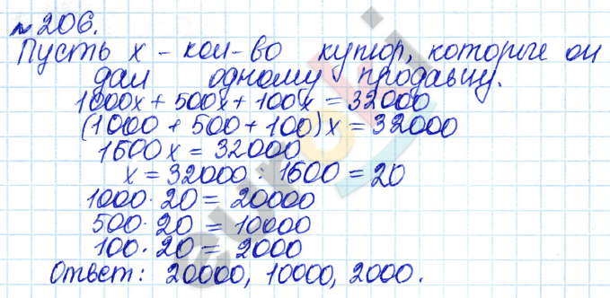 Алгебра 7 класс. ФГОС Дорофеев, Суворова Задание 206
