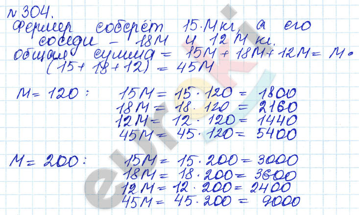 Алгебра 7 класс. ФГОС Дорофеев, Суворова Задание 304