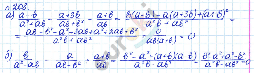 Алгебра 8 класс. ФГОС Дорофеев, Суворова Задание 208