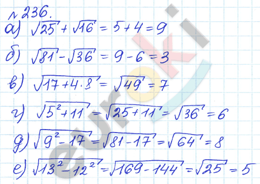 Алгебра 8 класс. ФГОС Дорофеев, Суворова Задание 236