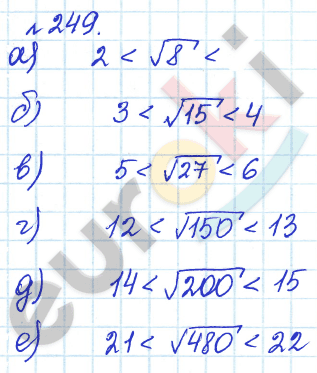 Алгебра 8 класс. ФГОС Дорофеев, Суворова Задание 249