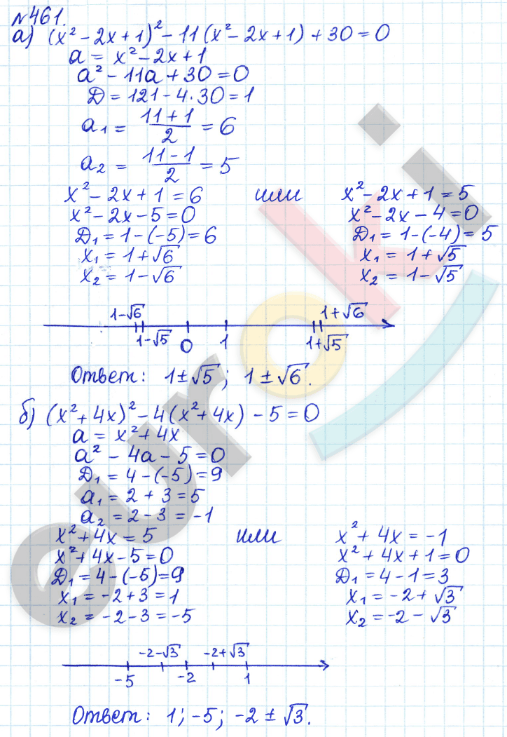 Алгебра 8 класс. ФГОС Дорофеев, Суворова Задание 461