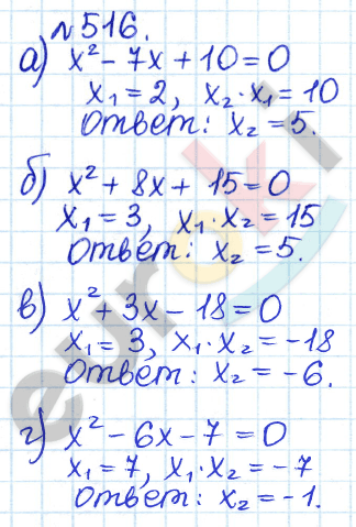 Алгебра 8 класс. ФГОС Дорофеев, Суворова Задание 516