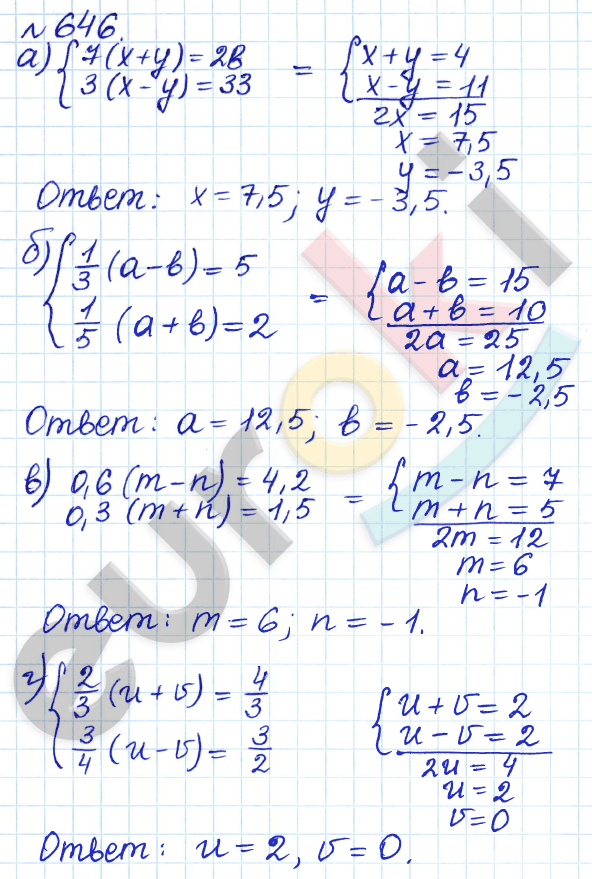Алгебра 8 класс. ФГОС Дорофеев, Суворова Задание 646