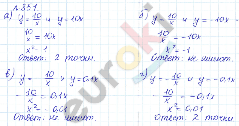 Алгебра 8 класс. ФГОС Дорофеев, Суворова Задание 851