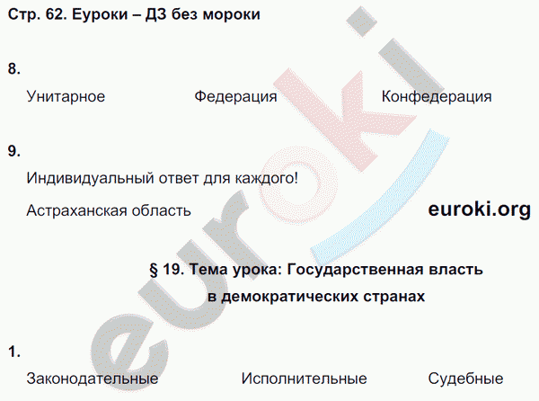 Рабочая тетрадь по обществознанию 7 класс. ФГОС Cоболева Страница 62