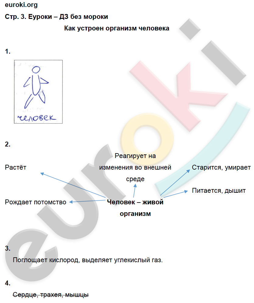 Рабочая тетрадь по окружающему миру 4 класс. Часть 1, 2. ФГОС Виноградова, Калинова Страница 3