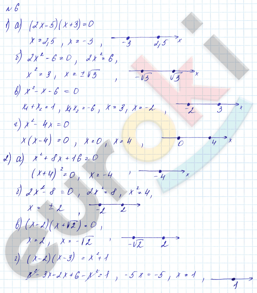 Дидактические материалы по алгебре 9 класс Евстафьева, Карп Задание 6