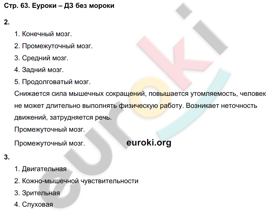 Тетрадь-тренажёр по биологии 8 класс. ФГОС Сухорукова, Кучменко, Дмитриева Страница 63