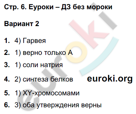 Тетрадь-экзаменатор по биологии 8 класс Сухорукова, Кучменко, Ефремова Страница 6